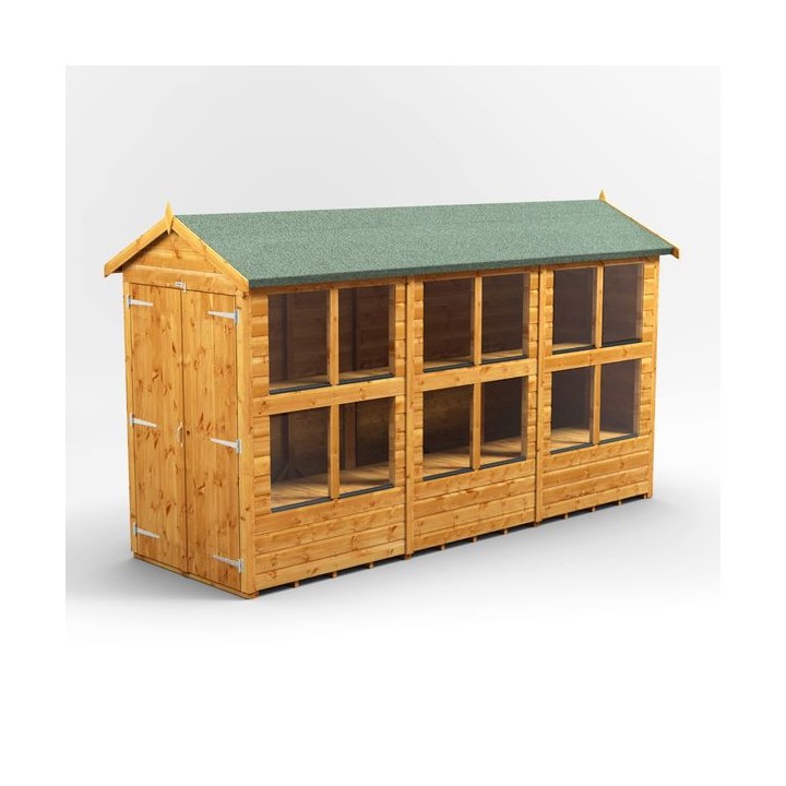 12 x 4 Power Apex Double Door Potting Shed