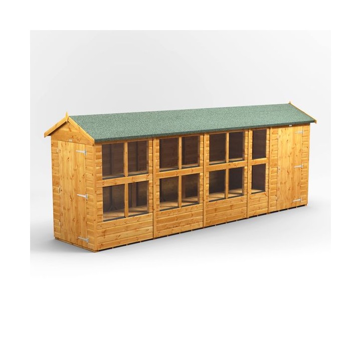 18 x 4 Power Apex Potting Shed With 4ft Side Store