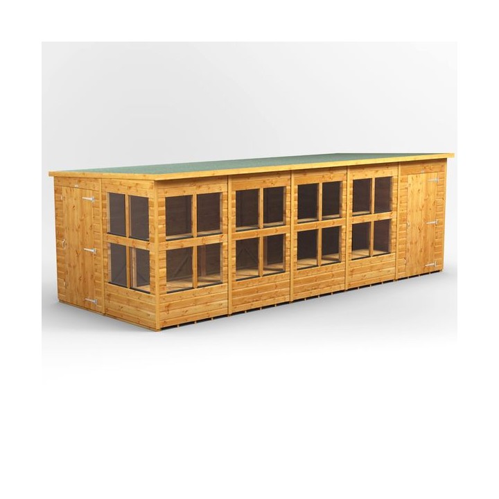 20 x 8 Power Pent Potting Shed With 4ft Side Store