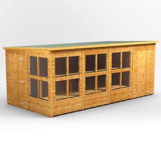 16 x 8 Power Pent Potting Shed With 4ft Side Store