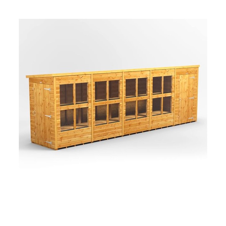 20 x 4 Power Pent Potting Shed With 4ft Side Store