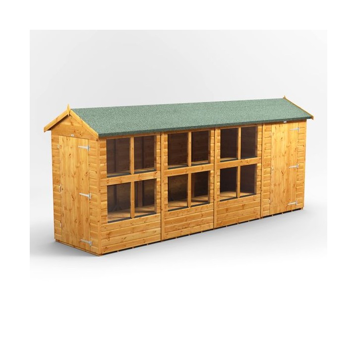 16 x 4 Power Apex Potting Shed With 4ft Side Store