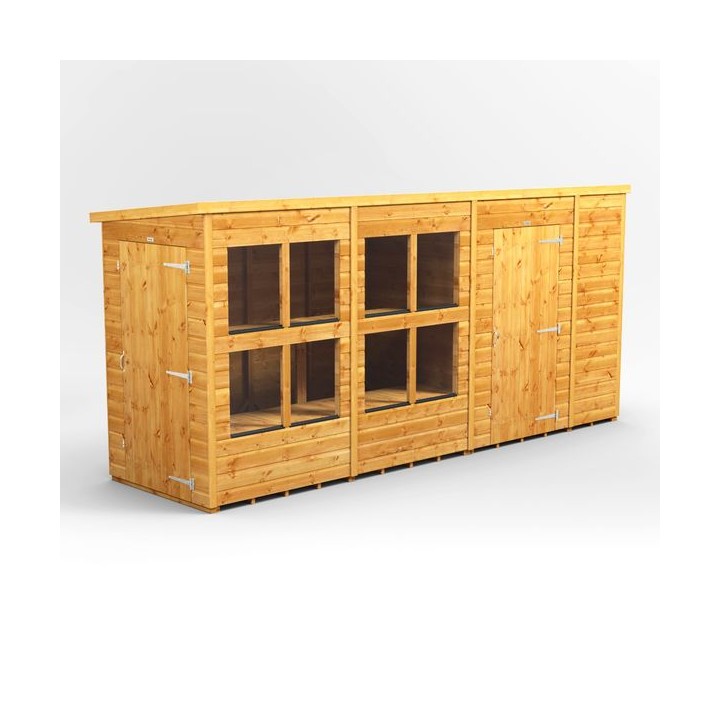 14 x 4 Power Pent Potting Shed With 6ft Side Store