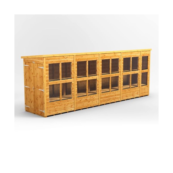 18 x 4 Power Pent Double Door Potting Shed
