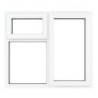 Crystal White Upvc Casement Clear Window 3P Top and Right Hand Opening 1190 mm x 1190 mm