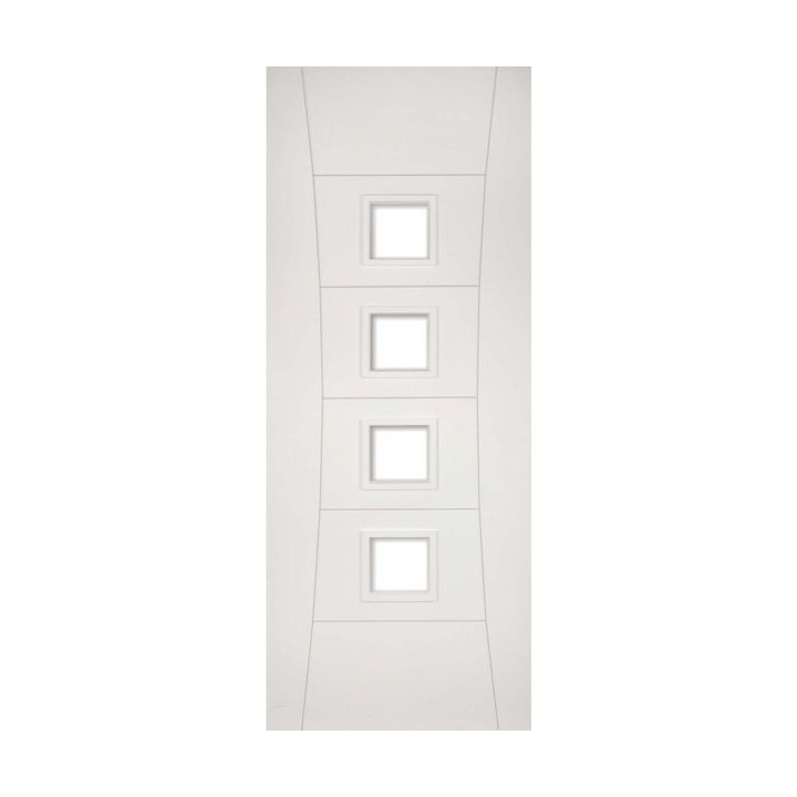 Deanta Pamplona White Primed Glazed Fire Door 30m 1981mm x 610mm x 45mm