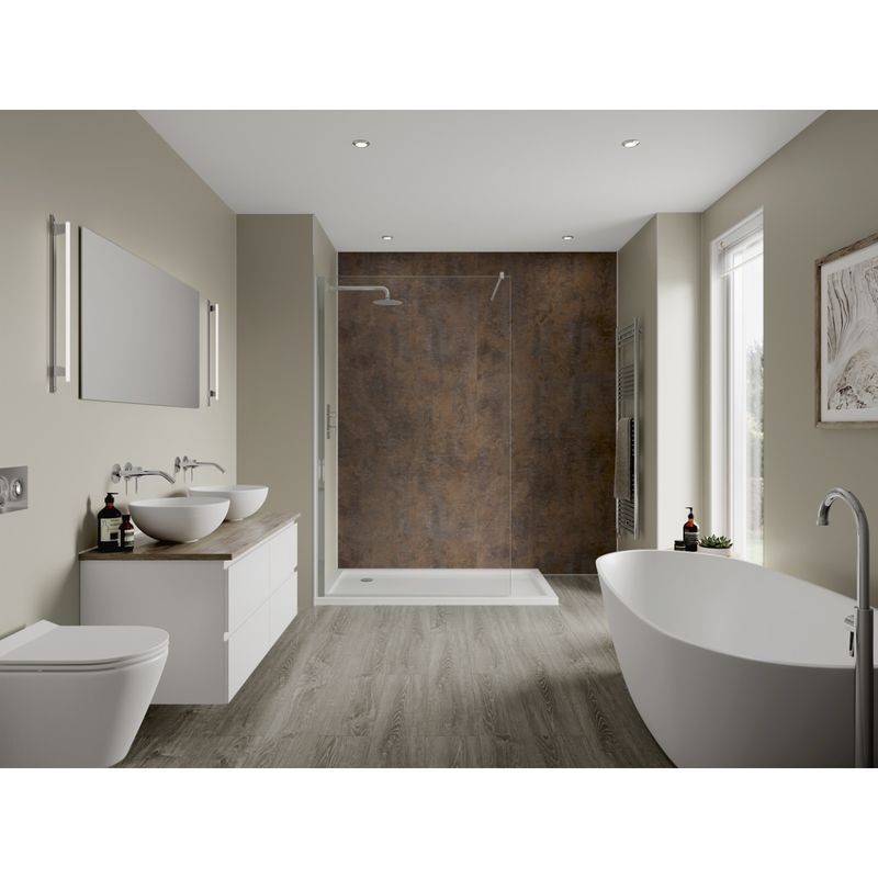 Multipanel Linda Barker Bathroom Wall Panel Hydrolock 2400 x 1200mm Corten Elements 8832