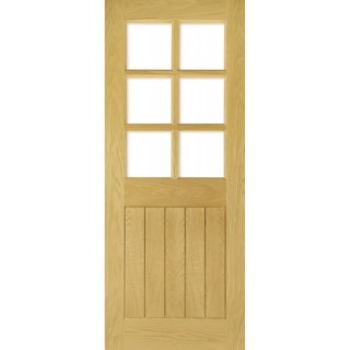 Deanta Ely Prefinished Oak Bevelled Glaze 6L Door 2040 x 826 x 40mm