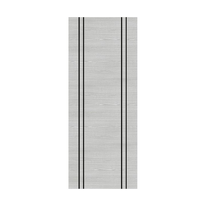 Flush Light Grey Ash Vertical Inlay Fire Door 60M 1981mm x 686mm x 54mm