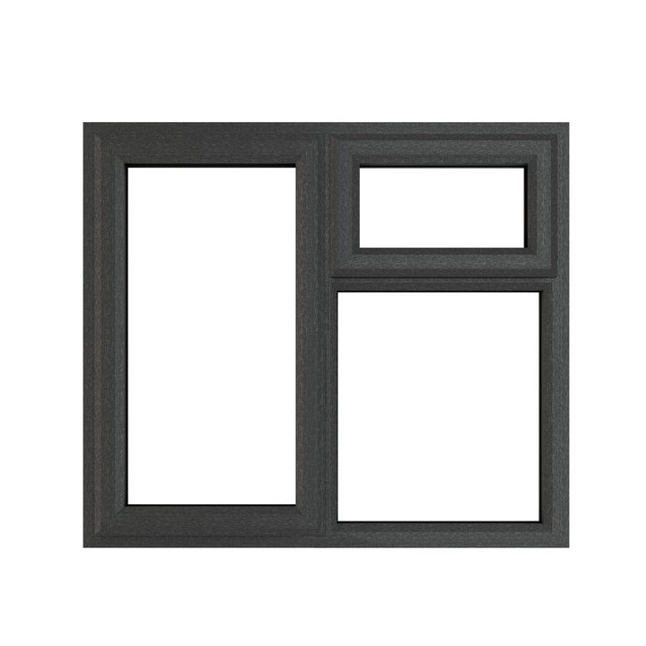 Crystal Double Glazed uPVC Grey/White Window Top & Left Hung 905mm x 965mm Clear