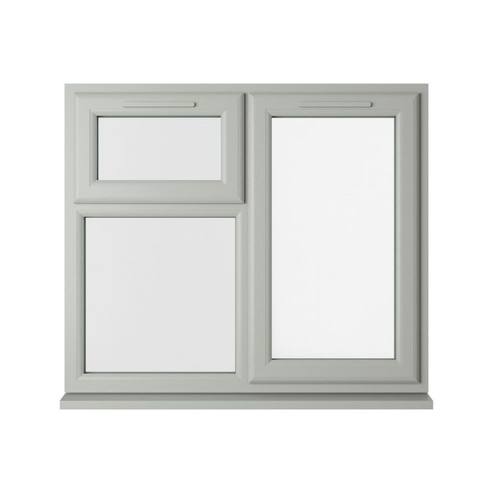 Crystal Double Glazed uPVC Window Agate/White Right Hung 1190mm x 1190mm Clear