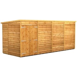16 x 6 Power Overlap Pent Double Doors No Windows