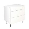 Flatpack Three Drawer Base Unit Super Gloss White Slab 800mm - FKKF0007