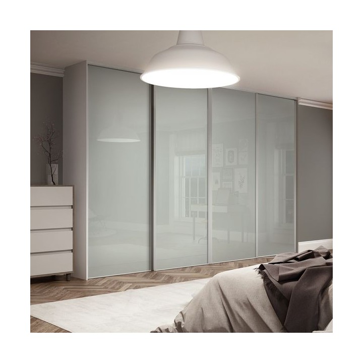 Spacepro Heritage 4 x Silver Frame Arctic White Sliding Doors H2260 x W2390