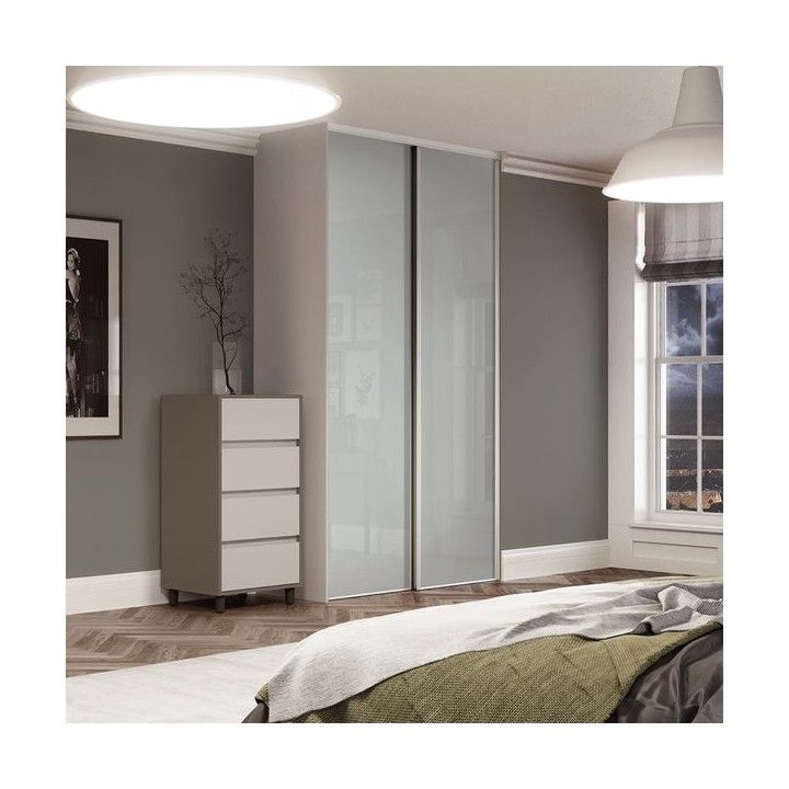 Spacepro Heritage 2 x White Frame Arctic White Sliding Doors H2260 x W1499