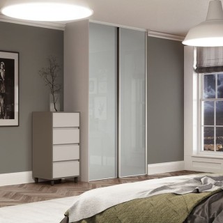 Spacepro Heritage 2 x White Frame Arctic White Sliding Doors H2260 x W1803