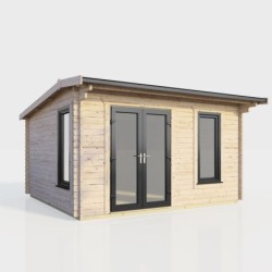 14 x 10 Power Apex Log Cabin Left Doors