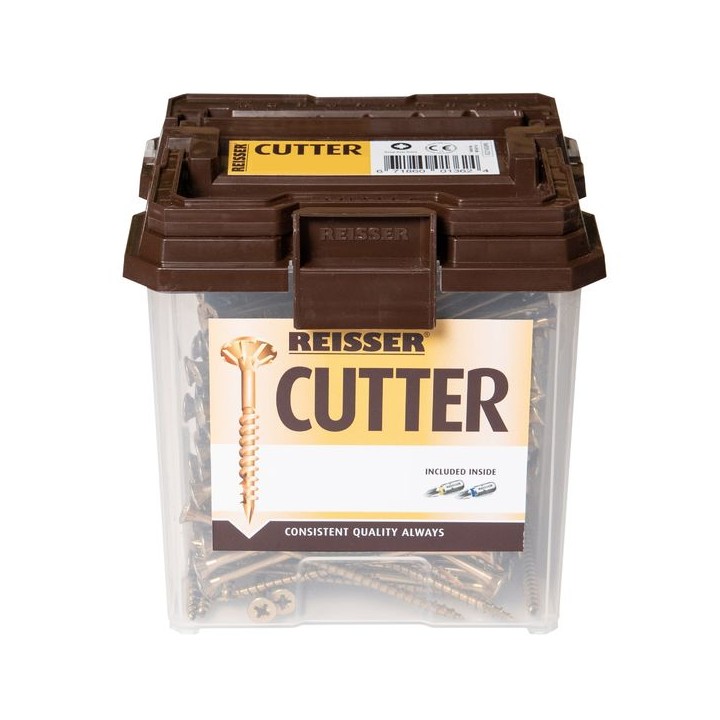 Reisser 4 x 80mm Countersunk Pozi Cutter Yellow Wood Screw Qty 500