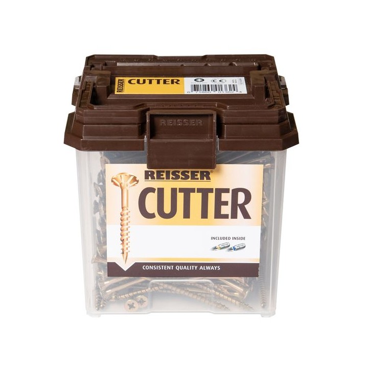 Reisser 6 x 100mm Countersunk Pozi Cutter Yellow Wood Screw Qty 187