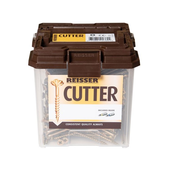 Reisser 4.5 x 60mm Countersunk Pozi Cutter Yellow Wood Screw Qty 600