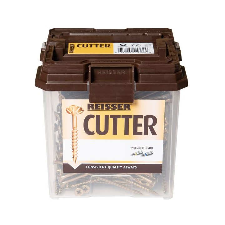 Reisser 4 x 50m Countersunk Pozi Cutter Yellow Wood Screw Qty 902