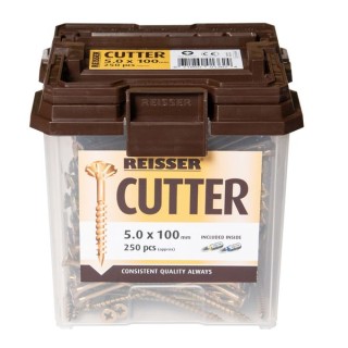 Reisser 4 x 45mm Cutter Pozi Countersunk Wood Screws Yellow Qty 1000