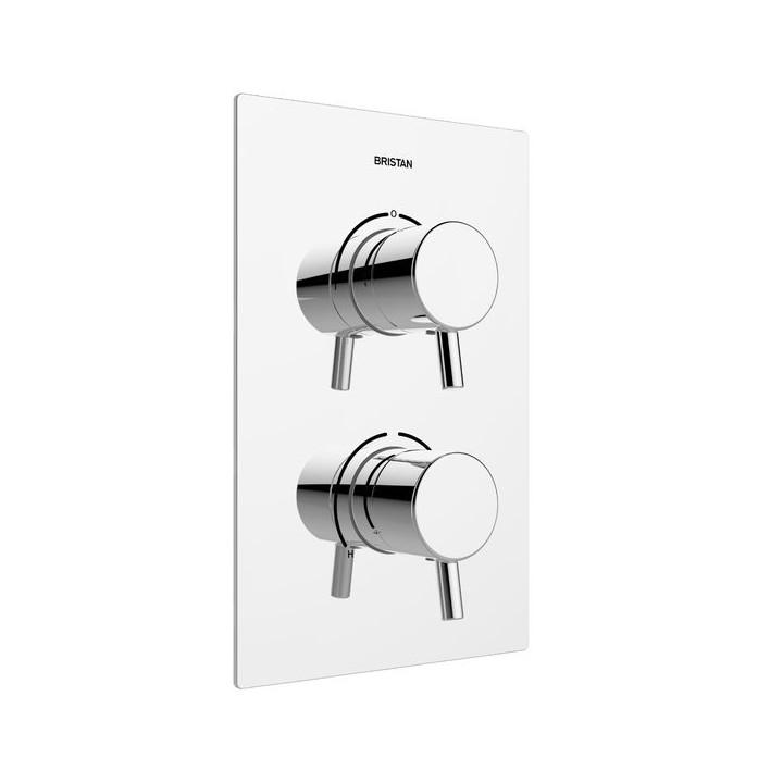 Bristan PM2 SHCDIV C Prism Recessed Thermostatic Dual Control Shower Valve with Integral Two Outlet Diverter Chrome