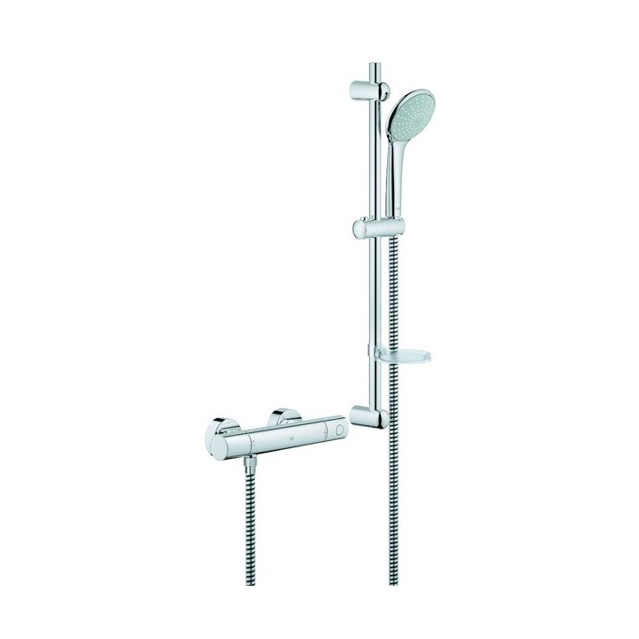 Grohe Grohtherm 1000 Cosmopolitan Thermostatic Shower Mixer with Shower Set
