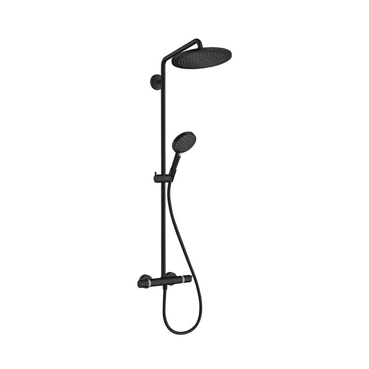 Hansgrohe Croma Select S Showerpipe 280 1jet thermostat & hand shower Raindance Select S 120 3jet Matt Black 26890670