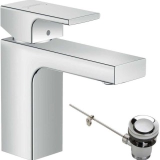 Hansgrohe Vernis Shape Single lever basin mixer 100 with metal pop-up waste set - Chrome - 71568000