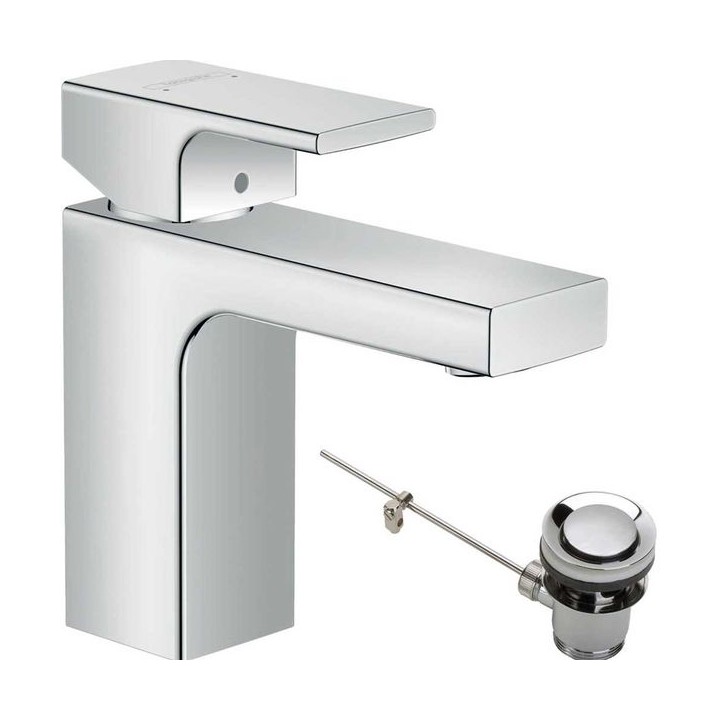 Hansgrohe Vernis Shape Single lever basin mixer 100 with metal pop-up waste set - Chrome - 71568000