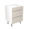 Flatpack Three Drawer Base Unit J-pull Super Gloss Light Grey 600mm - FKKJ0206