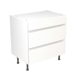 Flatpack Three Drawer Base Unit J-pull Super Gloss White 800mm - FKKJ0007