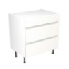 Flatpack Three Drawer Base Unit J-pull Super Gloss White 800mm - FKKJ0007