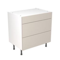 Flatpack Three Drawer Base Unit Super Gloss Light Grey Slab 800mm - FKKF0207