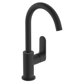 Hansgrohe Rebris S Single lever basin mixer 210 with swivel spout & pop-up waste set - Matt Black - 72536670