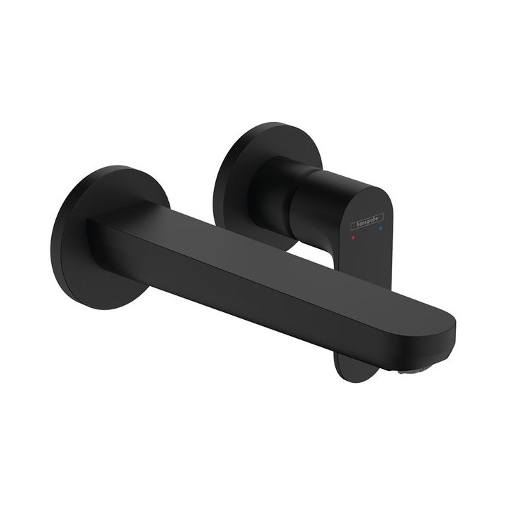 Hansgrohe Rebris S Single lever basin mixer for concealed installation wall-mounted with spout 20cm - Matt Black - 72528670