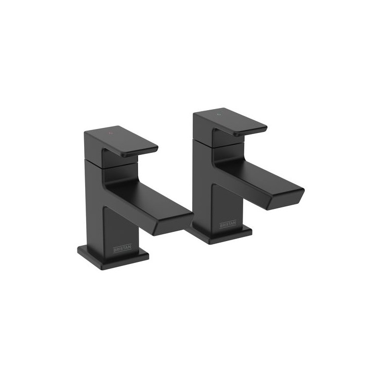 Bristan Cobalt Bath Pillar Taps - Black