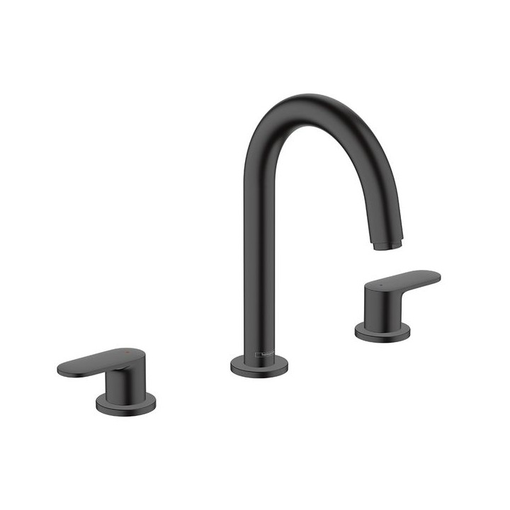 Hansgrohe Vernis Blend 3-hole basin mixer with pop-up waste set - Matt Black - 71553670