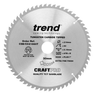 Trend Wood Cordless ATBR Mitre Saw Blade 216mm x 30mm x 60T
