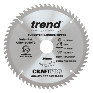 Trend Wood Cordless ATBR Circular Saw Blade 190mm x 30mm x 60T