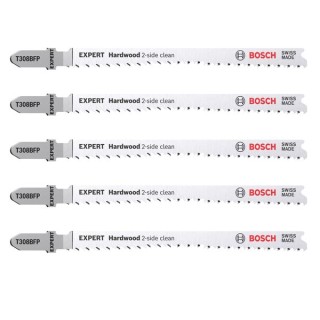 Bosch EXPERT Hardwood 2-side Clean T308BFP - 5 Jigsaw Blade