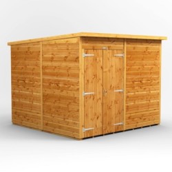 8 x 8 Power Pent Double Door Shed No Windows