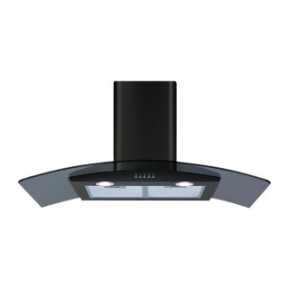 CDA ECP92BL 90cm Curved Glass Cooker Hood Black