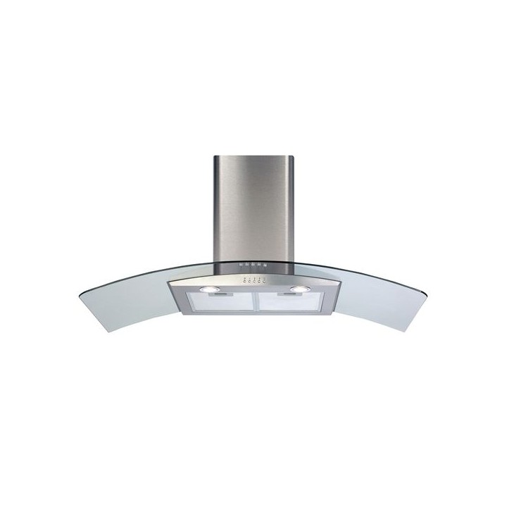 CDA ECP102SS 100cm Curved Glass Cooker Hood Stainless Steel