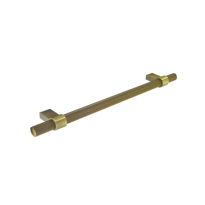 Knurled Bar Handle Aged Brass 257mm - H1126.257.AGB