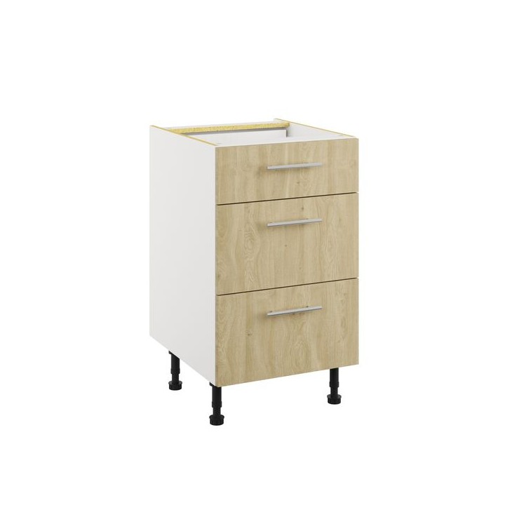 Essence Sandstone Oak 500mm 3 Drawer Base