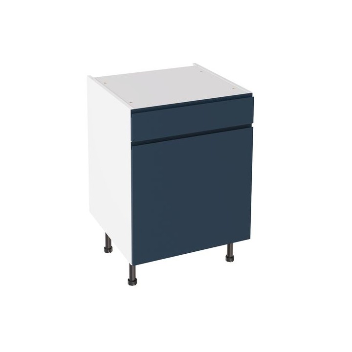 Flatpack 600 Drawerline Base Cabinet J-Pull Shaker Ultra Matt Indigo Blue