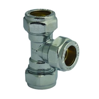 Equal Tee Chrome Compression 22mm