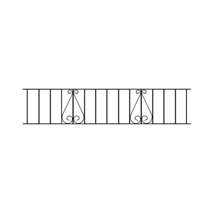 Classic Metal Railing Panel 1830mm GAP x 355mm High Zinc & Powder CLZP06